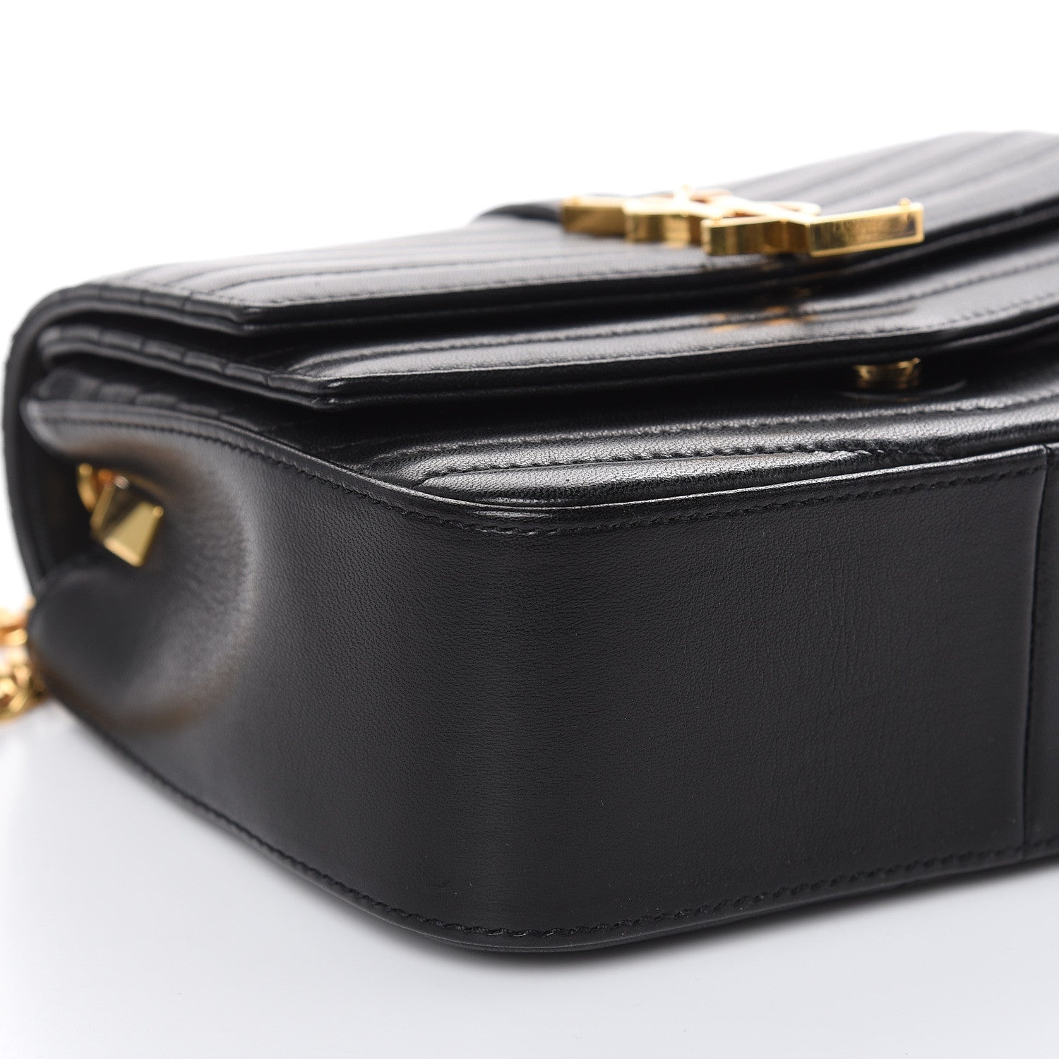 Saint Laurent Lambskin Matelasse Chevron Monogram Small Sulpice Bag Black 8 of 12