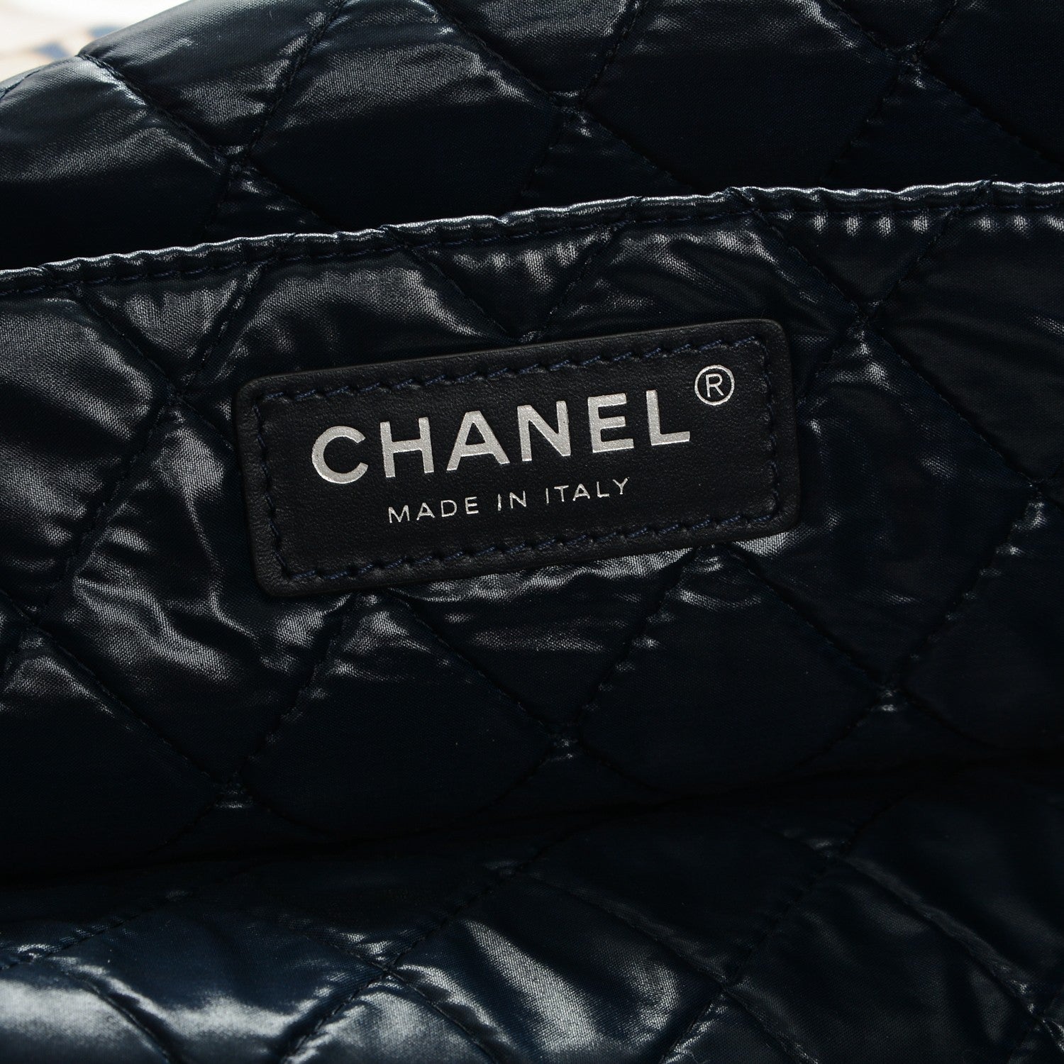 Chanel Nylon Cat Emoticon Tote Navy Gold 7 of 8