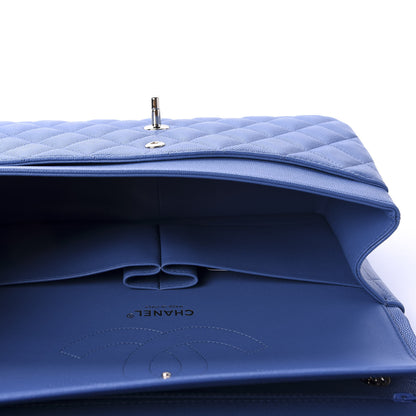Chanel Caviar Quilted Jumbo Double Flap Blue 5 of 12