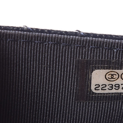 Chanel Caviar Chevron Quilted Wallet On Chain WOC Navy 8 of 8