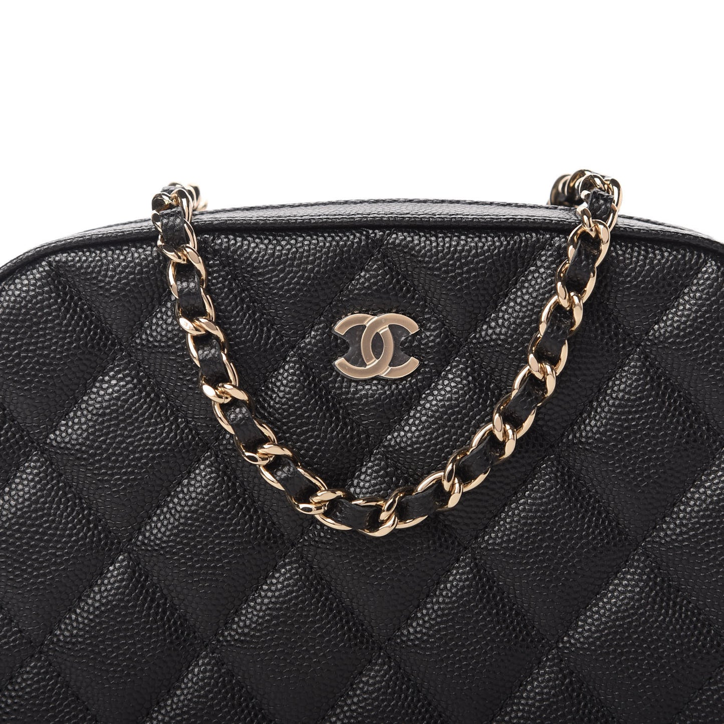 Caviar Quilted Vanity With Chain Black
