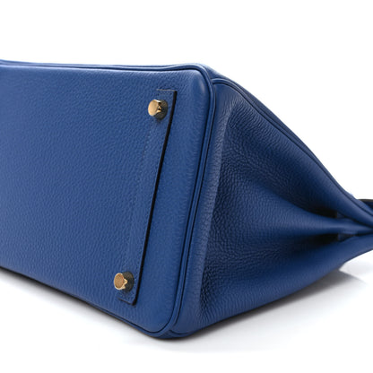 Hermes Taurillon Clemence Birkin 30 Bleu France 8 of 9