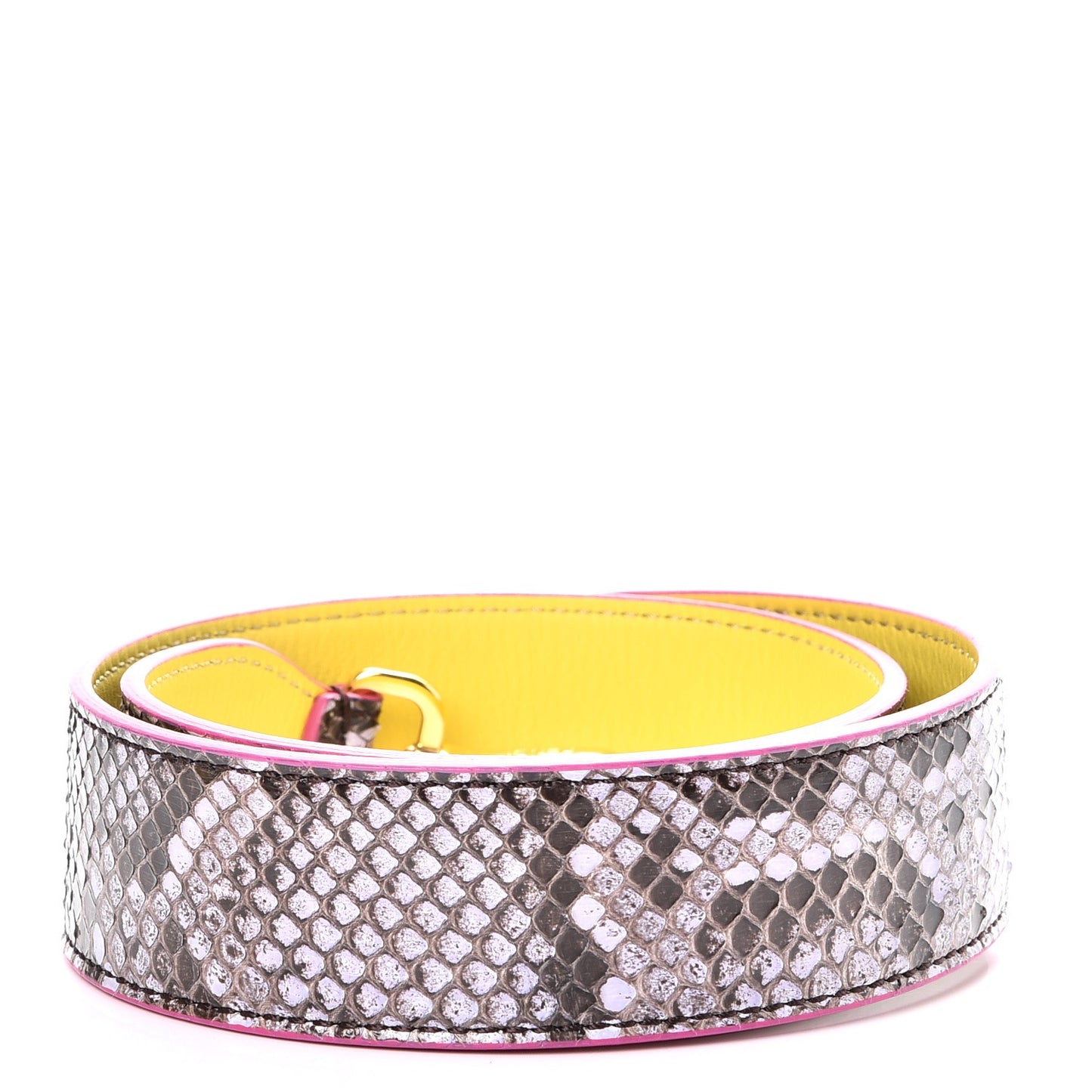 Shiny Python Vitello Dolce Strap You Purple Yellow