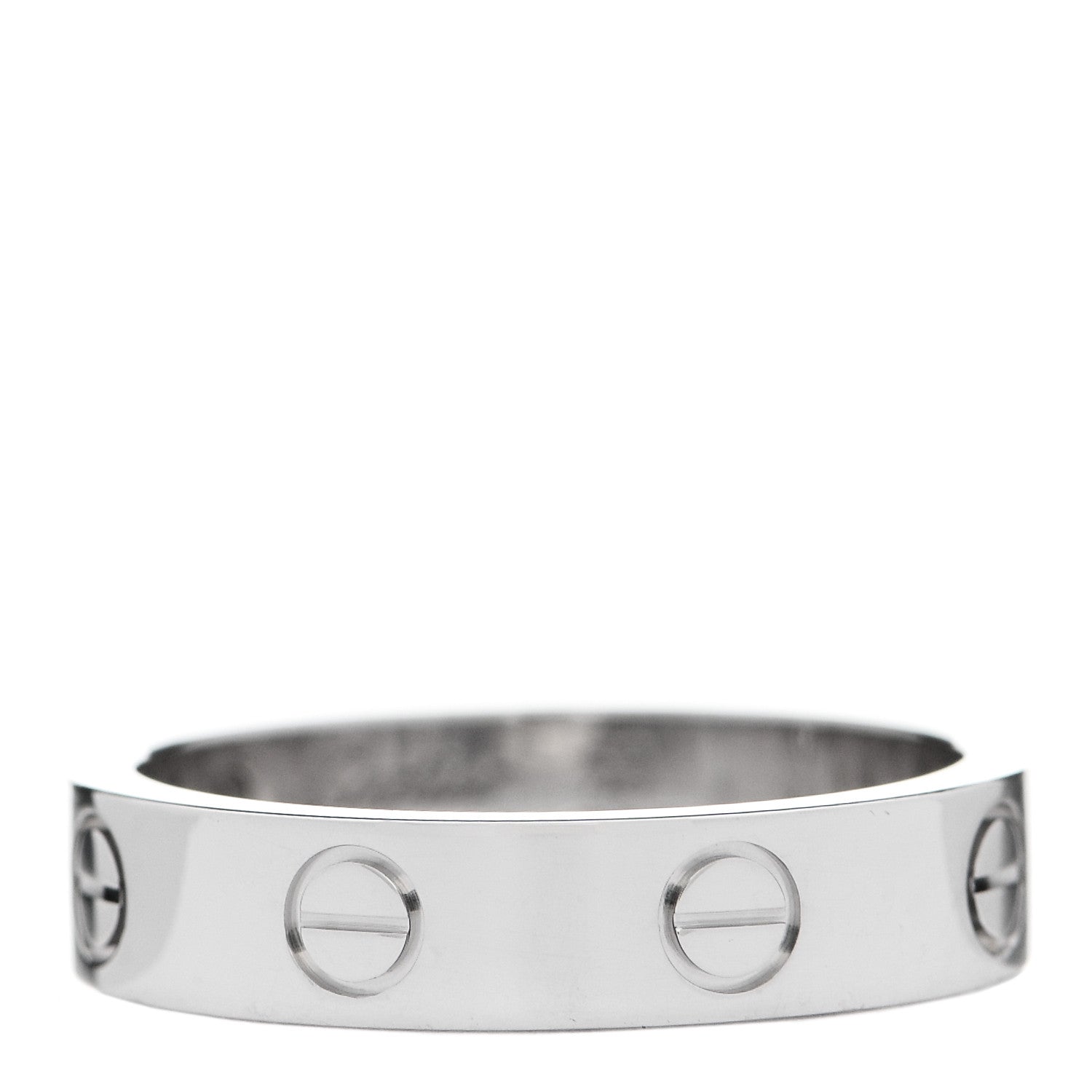 Cartier 18K White Gold Diamond 4mm LOVE Wedding Band Ring 50 5.25 2 of 5