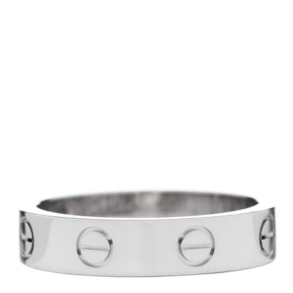 Cartier 18K White Gold Diamond 4mm LOVE Wedding Band Ring 50 5.25 2 of 5