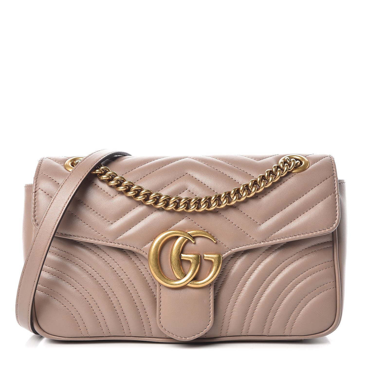 Gucci Calfskin Matelasse Small GG Marmont Shoulder Bag Porcelain Rose 1 of 9