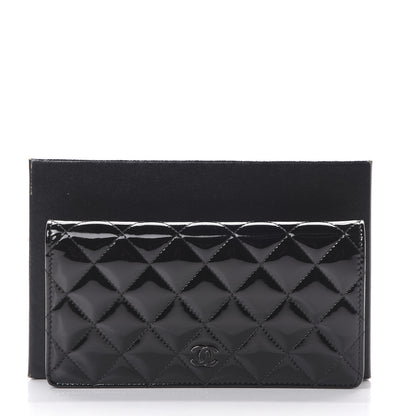 Chanel Patent Calfskin Quilted Yen Wallet Black 10 of 10