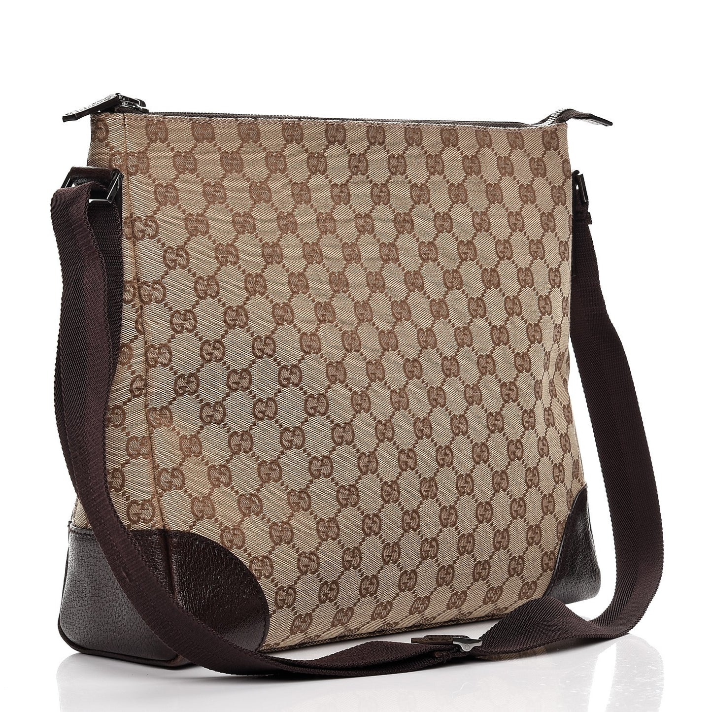 Monogram Flat Messenger Bag Ebony
