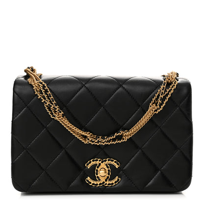 Chanel Lambskin Quilted On And On Small Chain Flap Black 1 of 11