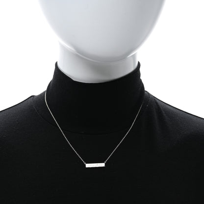 Tiffany Sterling Silver Logo Bar Pendant Necklace 2 of 4
