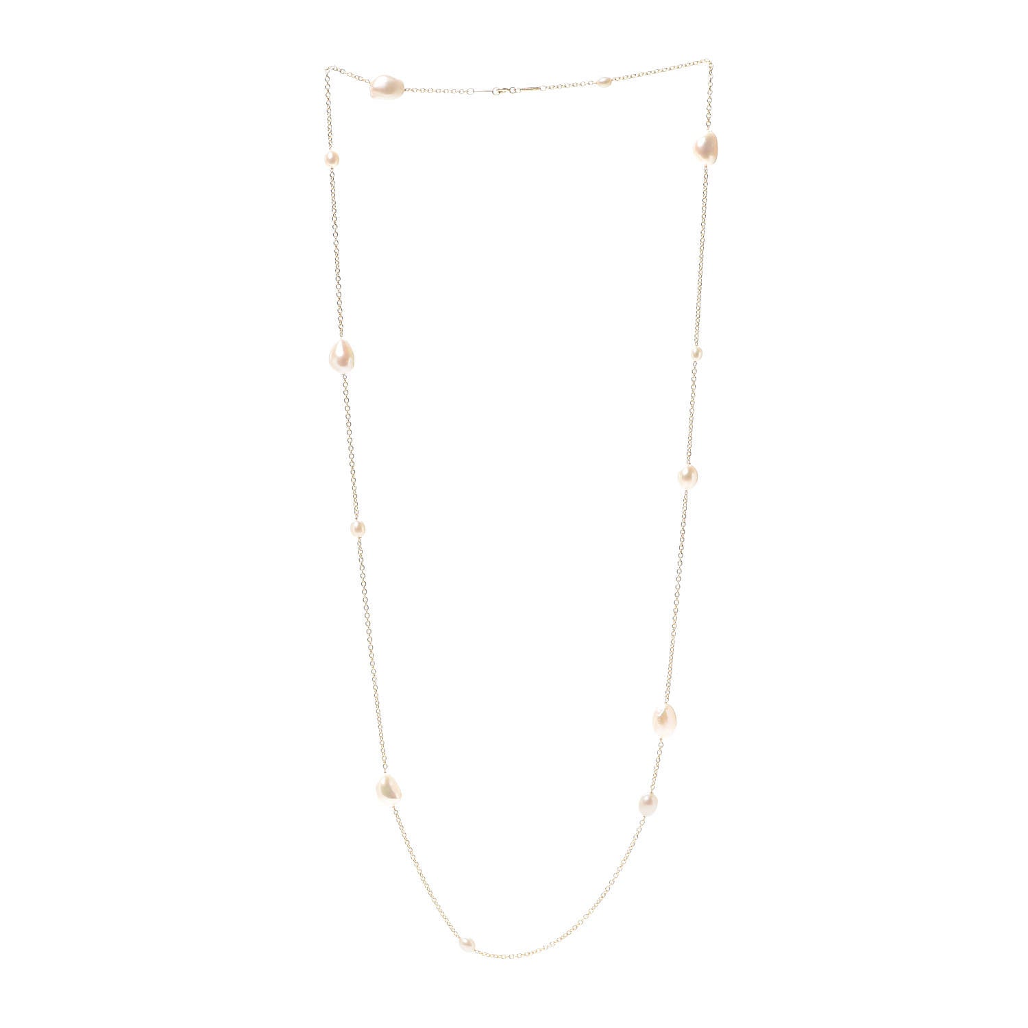 Tiffany 18K Yellow Gold Elsa Peretti Pearls By The Yard Sprinkle Necklace 3 of 6