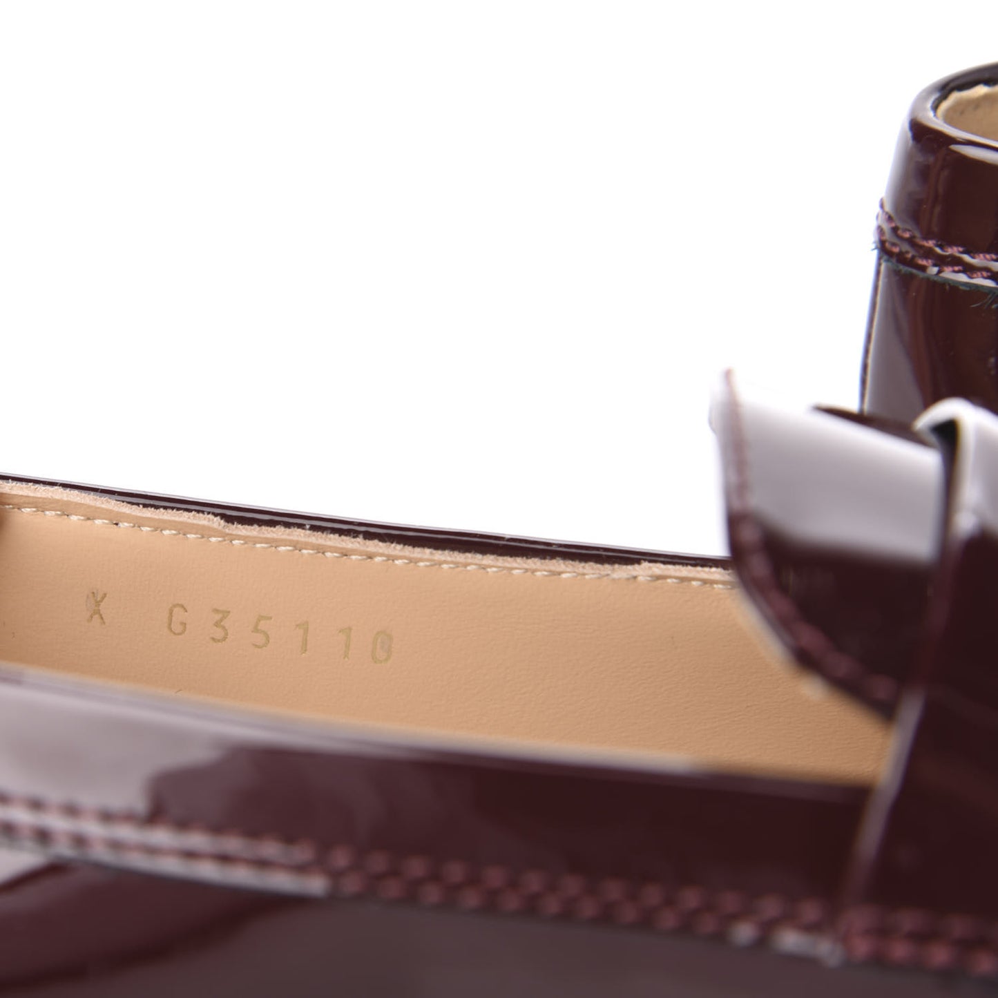 Patent Calfskin CC Loafers 41 Burgundy