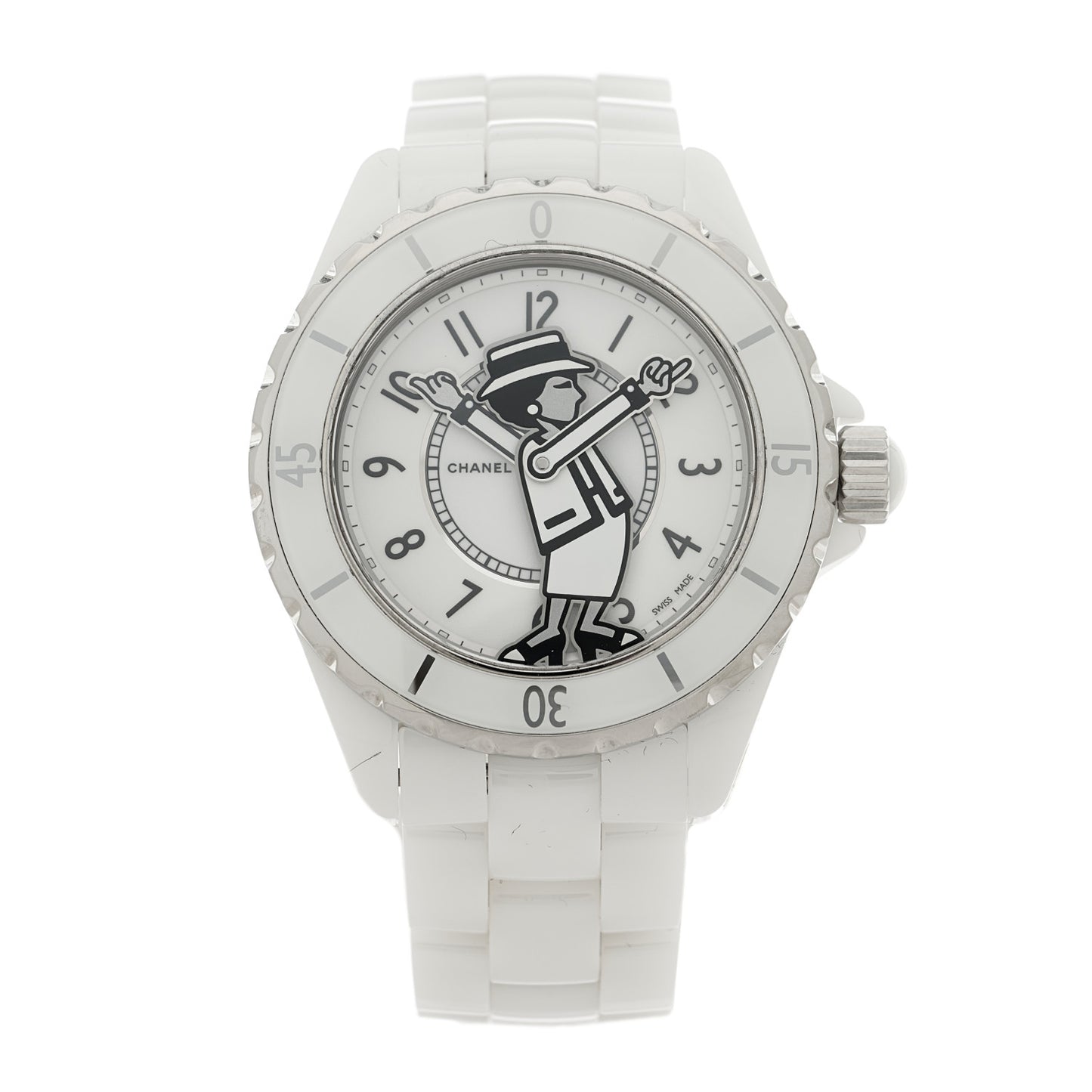 Stainless Steel Ceramic 38mm J12 Limited Edition Mademoiselle Automatic Watch White
