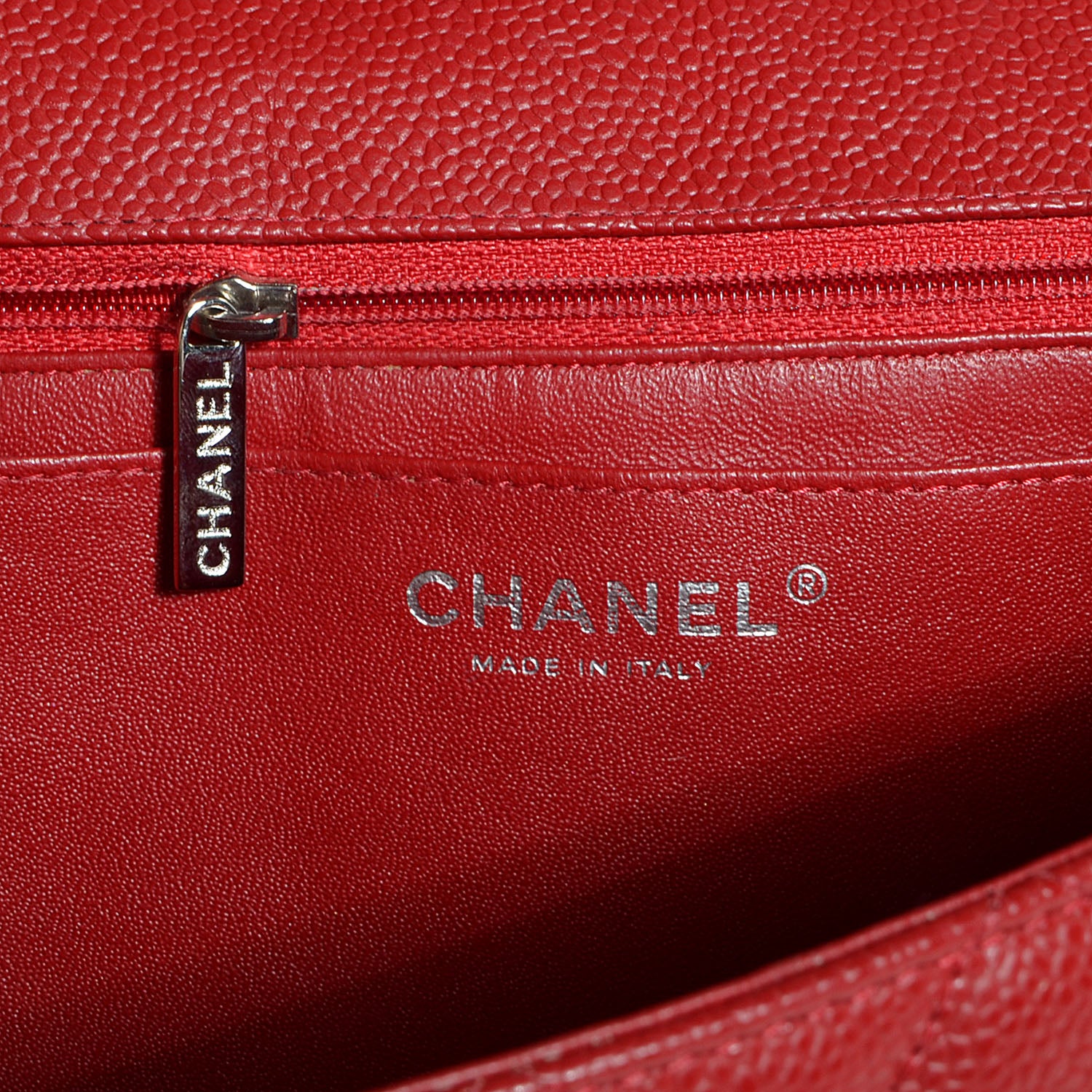 Chanel Caviar Maxi Single Flap Red 7 of 9