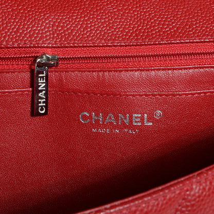 Chanel Caviar Maxi Single Flap Red 7 of 9