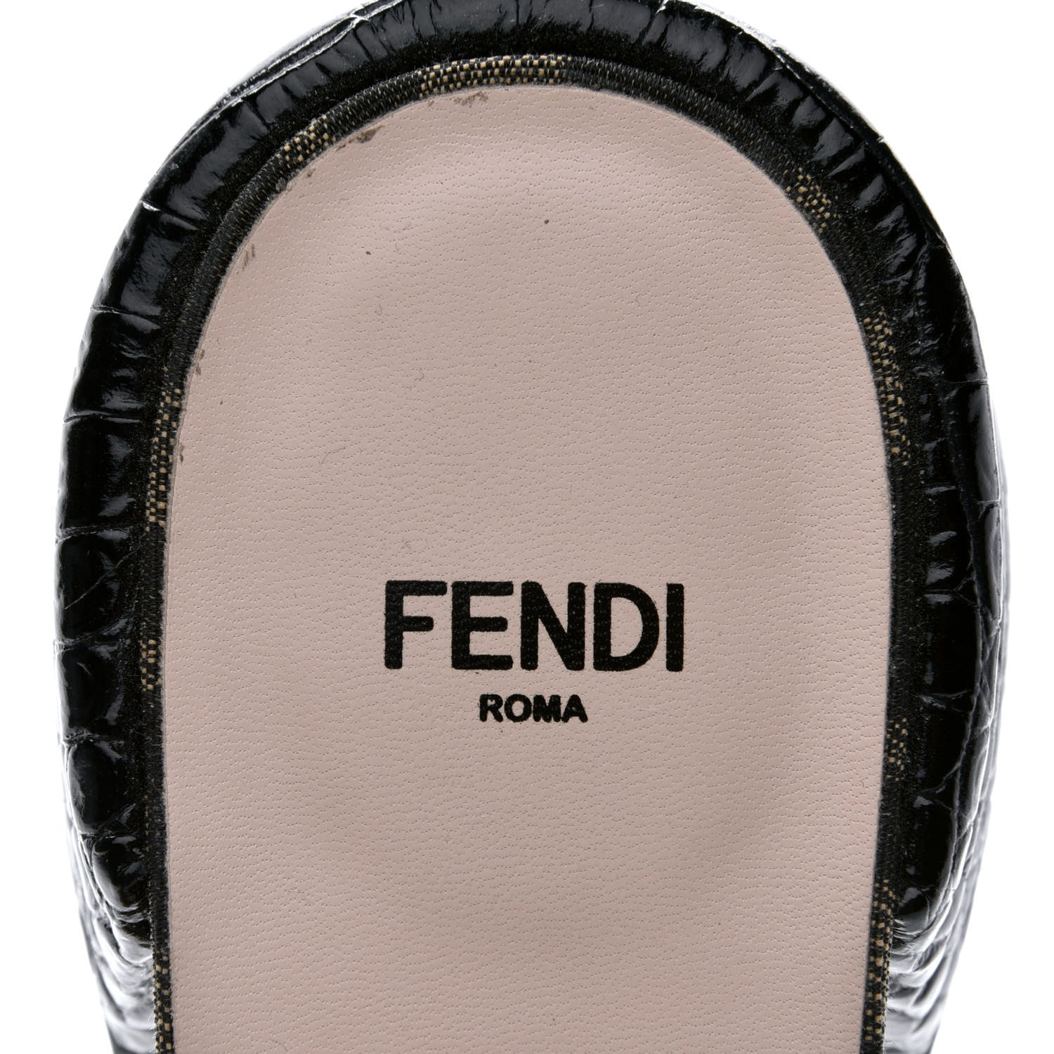 Fendi Jacquard Calfskin FF Crocodile Embossed Promenade Slide Sandals 39.5 Tobacco Moro Black 9 of 9