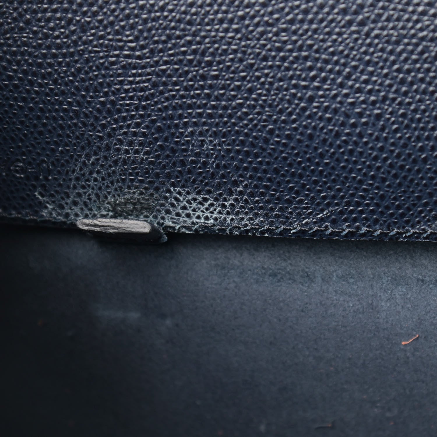 Celine Grained Calfskin Small Vertical Bi-Cabas Navy Terracotta 12 of 12