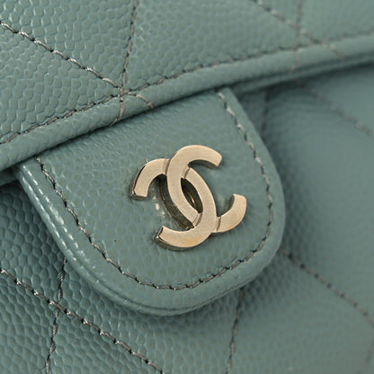 Chanel Caviar Quilted Phone Holder Wallet on Removable Chain Light Blue 14 of 18