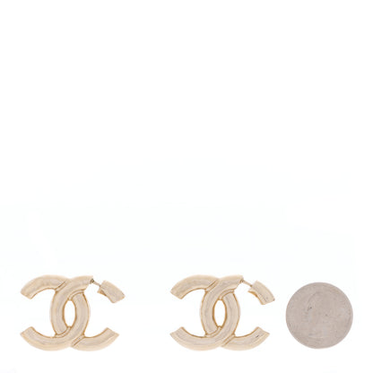Chanel Metal Large CC Earrings Light Gold 2 of 4