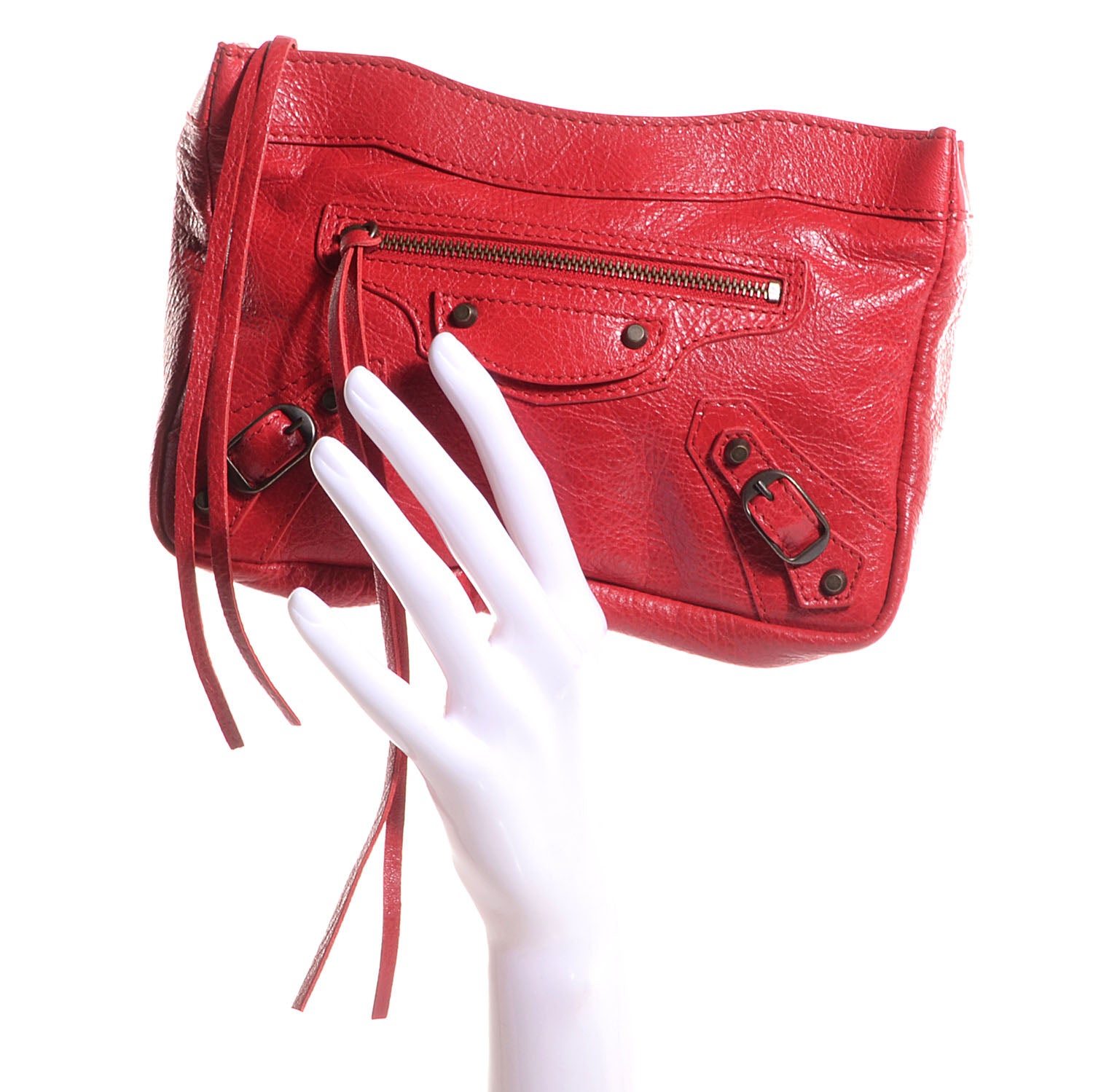 Balenciaga Agneau Porte Toilette Makeup Clutch Rouge Cardinal 2 of 10