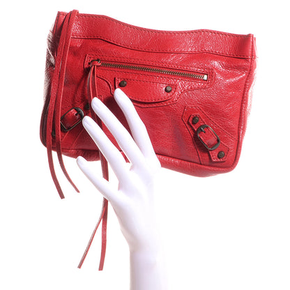 Balenciaga Agneau Porte Toilette Makeup Clutch Rouge Cardinal 2 of 10