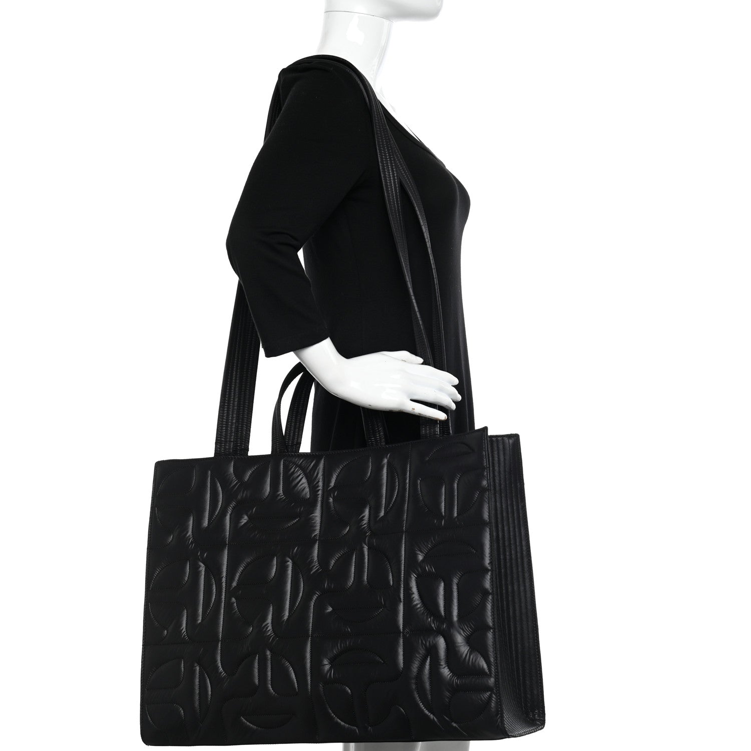 Telfar x MOOSE KNUCKLES Nylon Quilted Large Shopping Bag Black 2 of 10