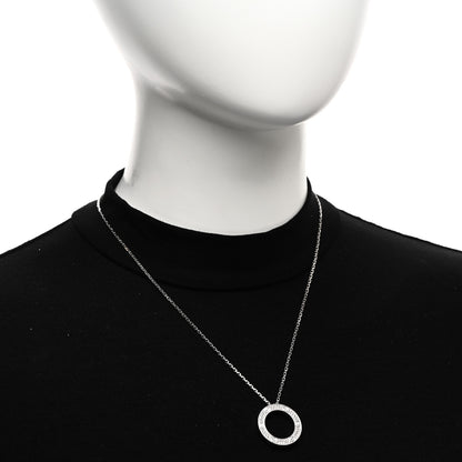 Cartier 18K White Gold Diamond LOVE Paved Necklace 2 of 5