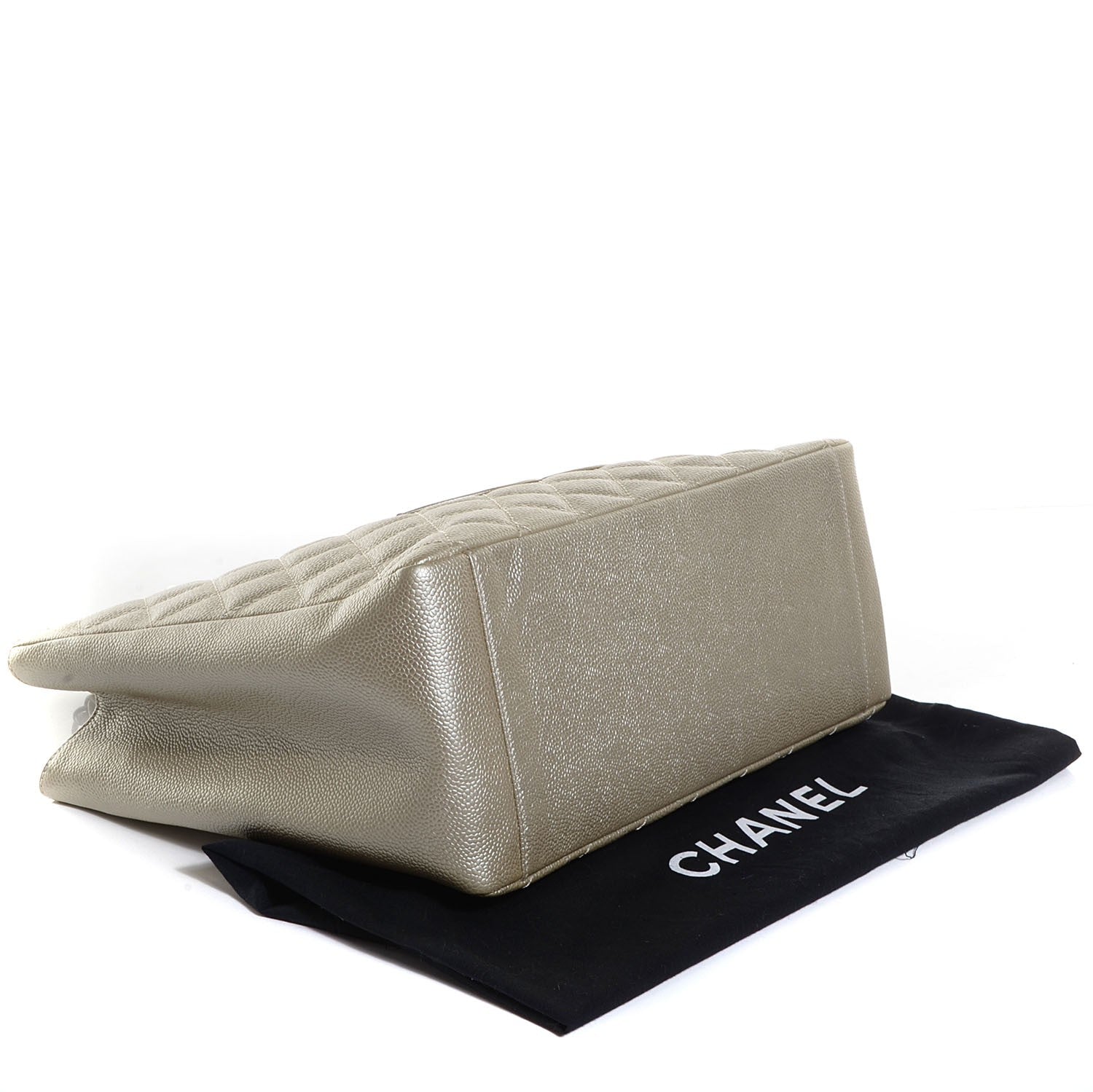 Chanel Caviar Quilted Grand Shopping Tote GST Light Gold 4 of 8