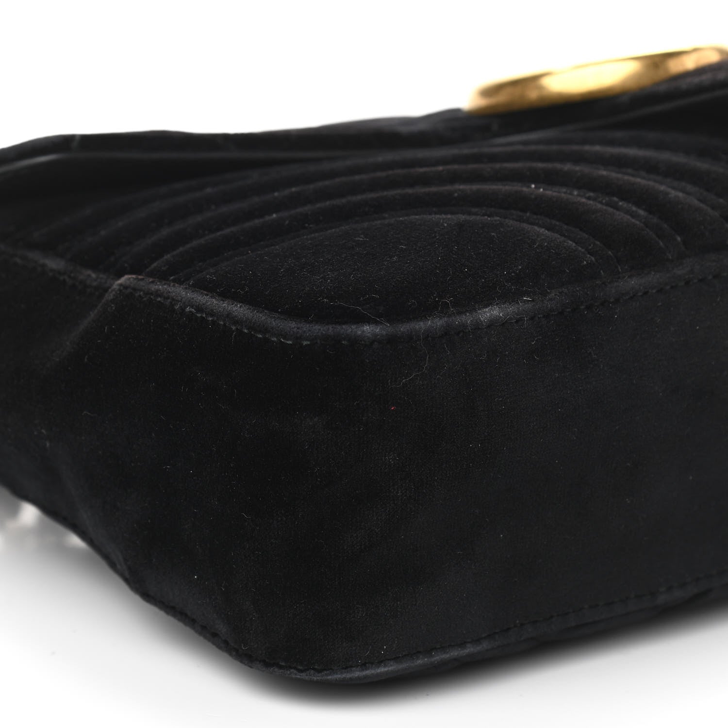 Gucci Velvet Matelasse Medium GG Marmont Shoulder Bag Black 18 of 21