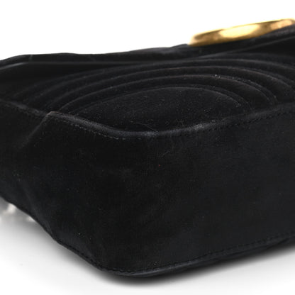 Gucci Velvet Matelasse Medium GG Marmont Shoulder Bag Black 18 of 21