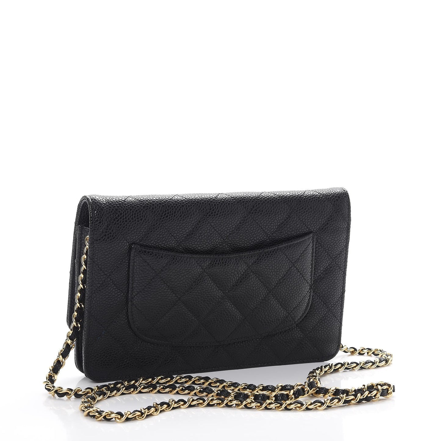 Caviar Quilted Wallet On Chain WOC Black