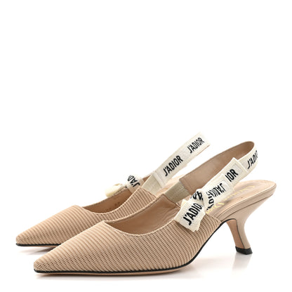 Christian Dior Technical Canvas Ribbon J Adior Slingback 65mm Pumps 35 Powder Nude 4 of 10