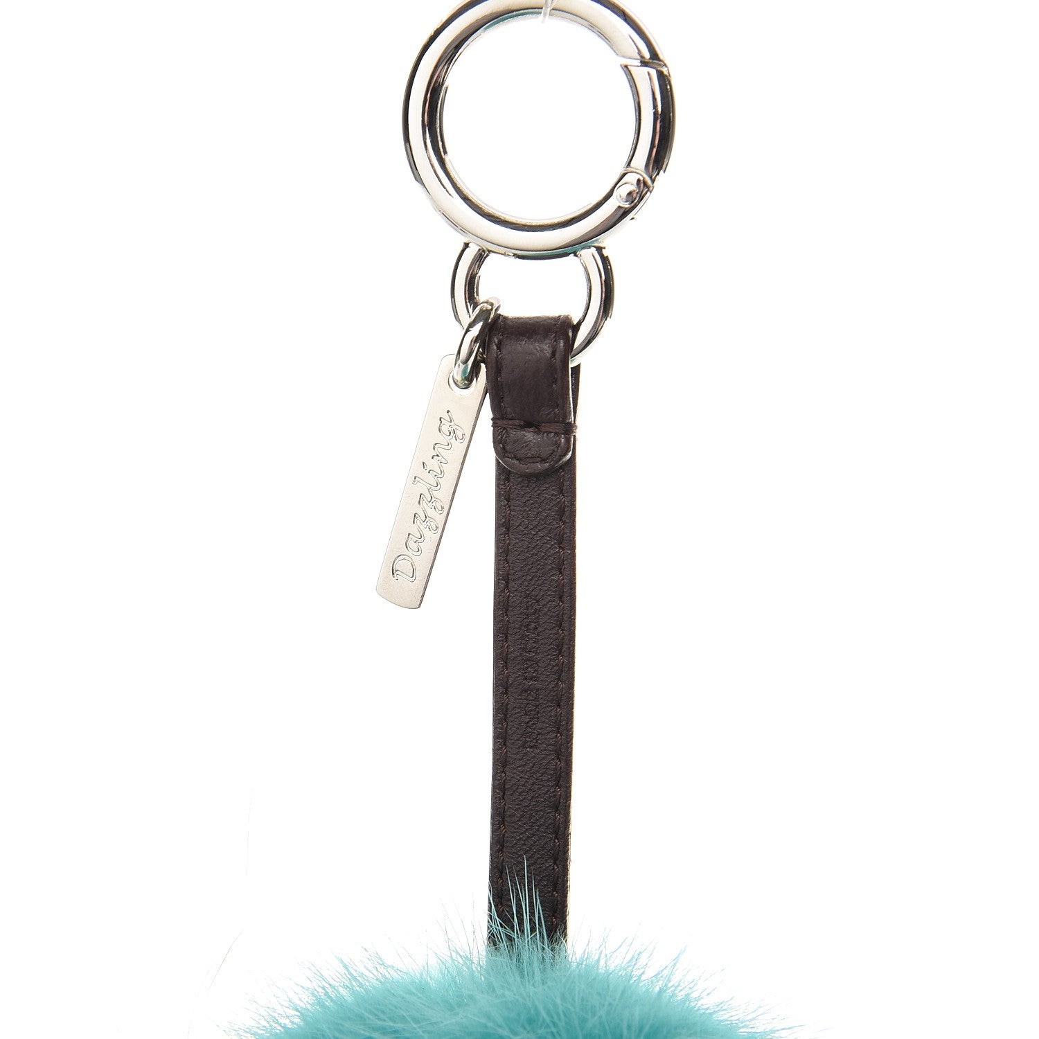 Fendi Shiny Nappa Mink Fox Fur Crystal QuTweet Dazzling Bag Bug Charm Bordeaux Seashell Multicolor 4 of 6