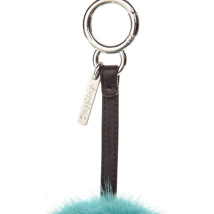 Fendi Shiny Nappa Mink Fox Fur Crystal QuTweet Dazzling Bag Bug Charm Bordeaux Seashell Multicolor 4 of 6