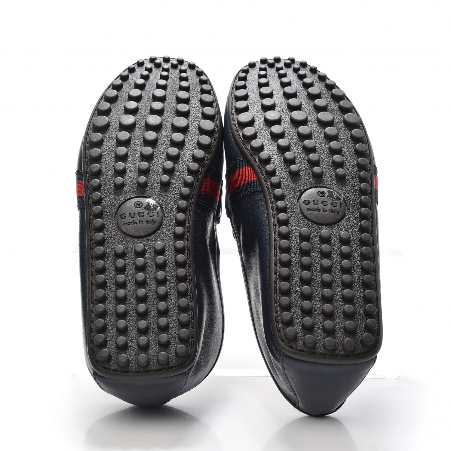 Gucci Nappa Web Mens Kanye Driver Loafers 9 Blue 5 of 9