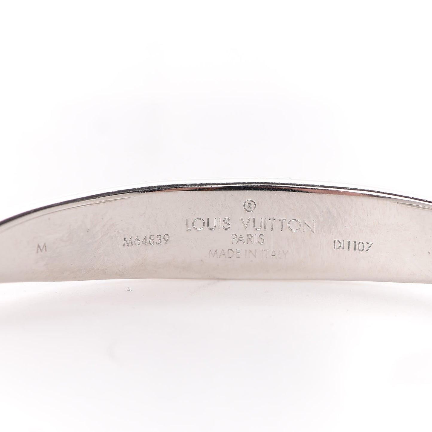 Brass Monogram Jonc Cuff M Silver