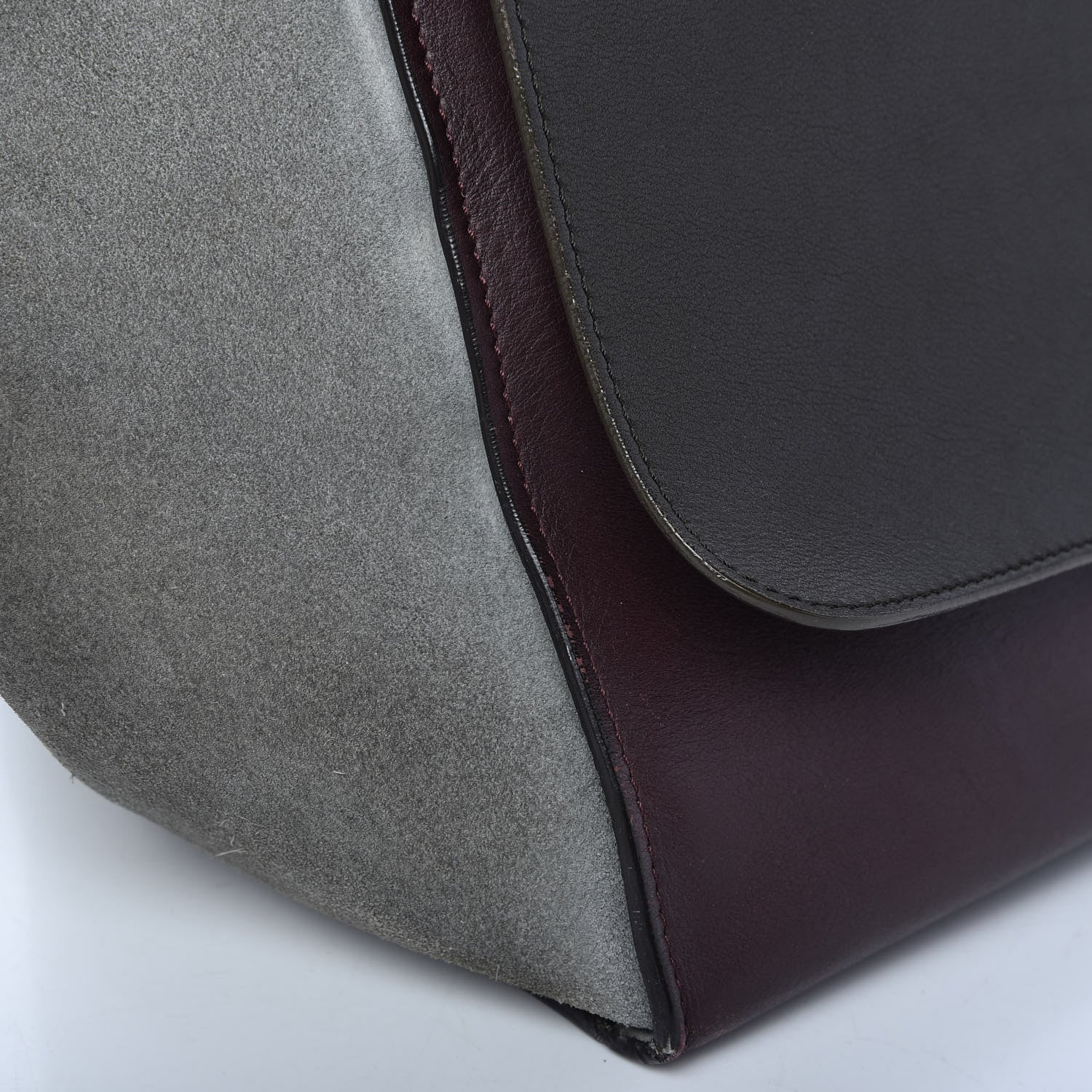 Celine Smooth Calfskin Suede Medium Tri-Color Trapeze Dark Grey 14 of 14
