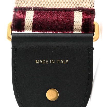 Christian Dior Canvas Velvet Embroidered Shoulder Strap Bordeaux 5 of 6
