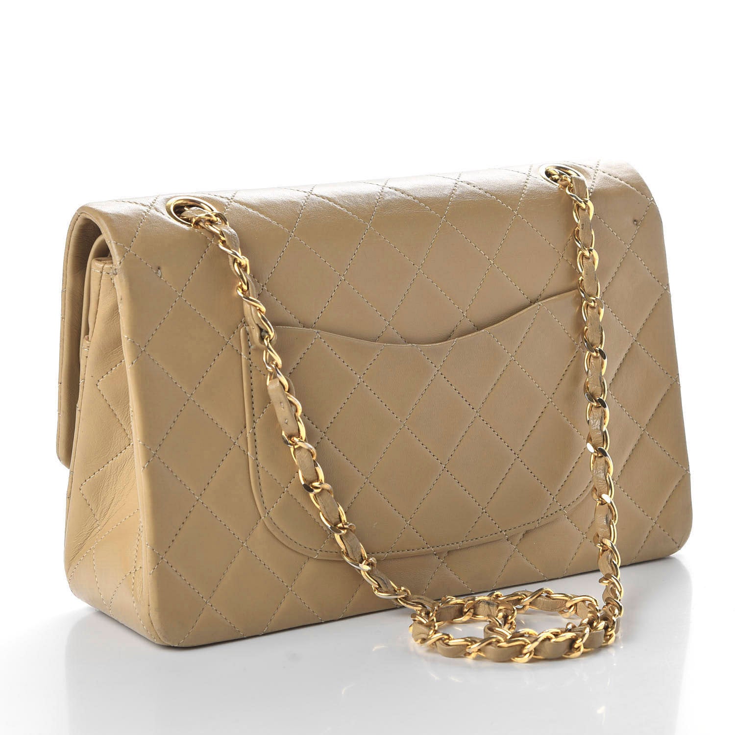 Chanel Lambskin Quilted Medium Double Flap Beige 3 of 11