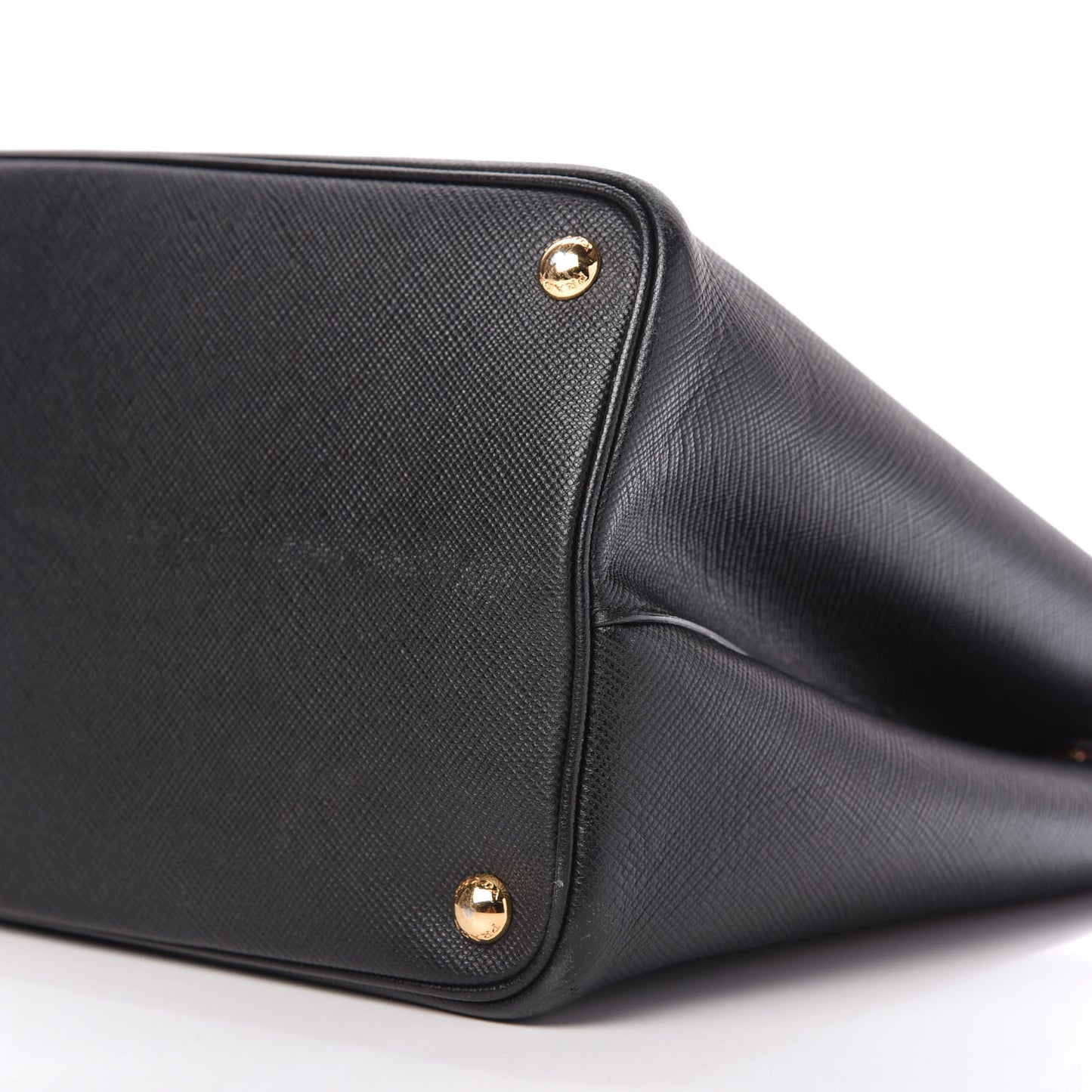 Saffiano Cuir Medium Double Bag Black Fuoco