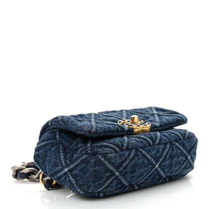 Chanel Denim Quilted Chanel 19 Waist Bag Blue 4 of 11