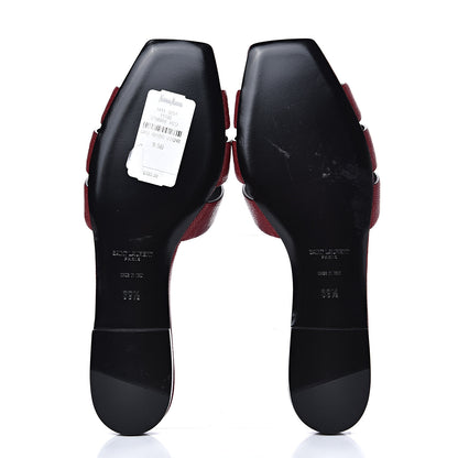 Saint Laurent Grain De Poudre Nu Pied 05 Slide Sandals 39.5 Cordovan 5 of 9