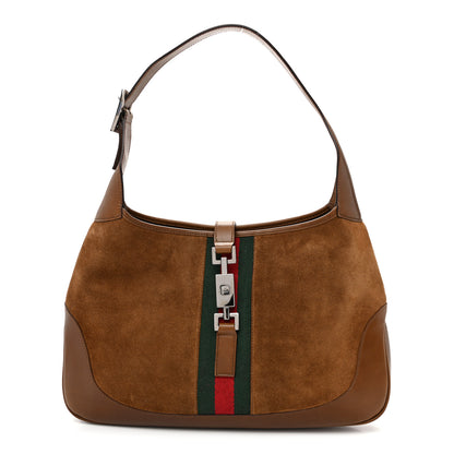 Gucci Suede Web Small Jackie O Hobo Light Brown 1 of 11