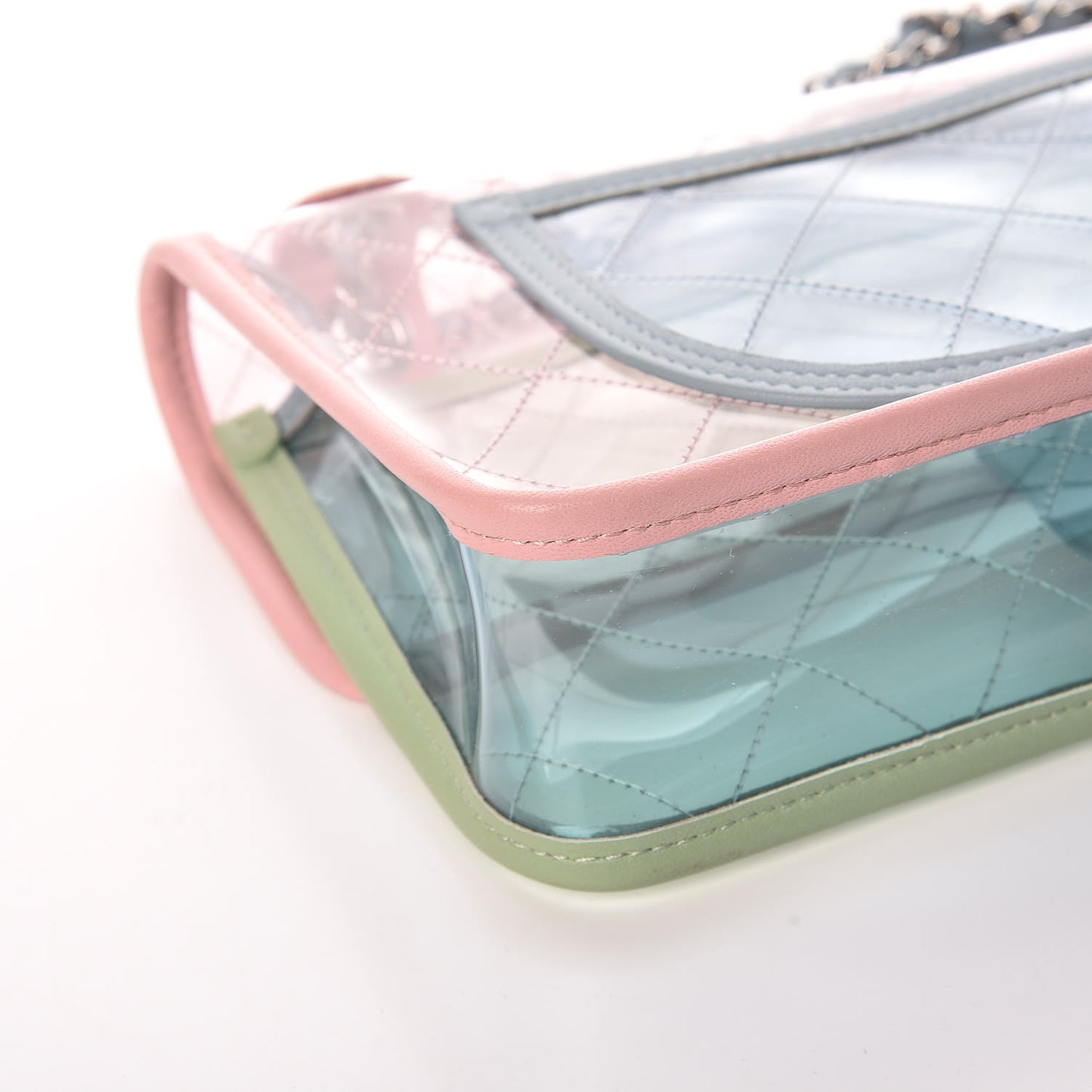 Lambskin PVC Quilted Medium Coco Splash Flap Blue Green