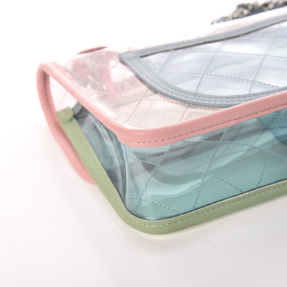 Chanel Lambskin PVC Quilted Medium Coco Splash Flap Blue Green 12 of 12