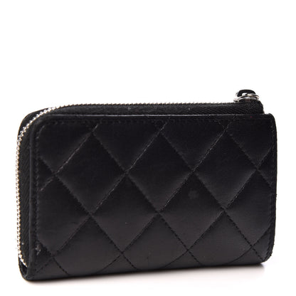 Chanel Lambskin Quilted Key Holder Case Black 2 of 9