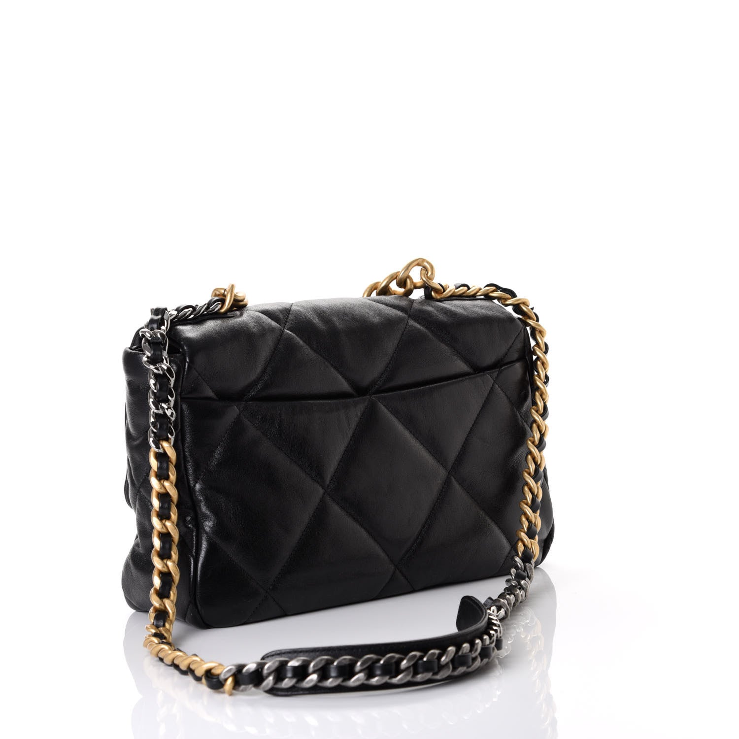 Chanel Goatskin Quilted Large Chanel 19 Flap Black 2 of 9