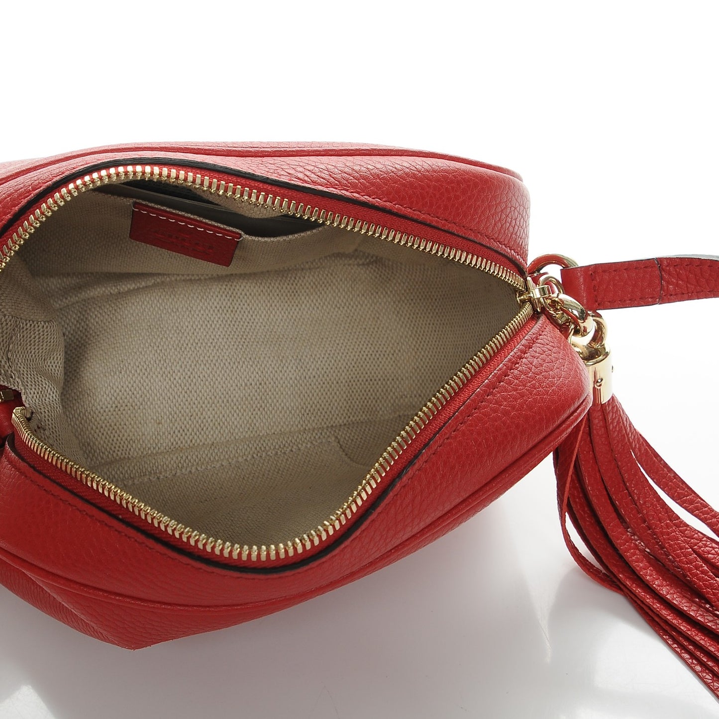 Pebbled Calfskin Small Soho Disco Bag Tabasco Red