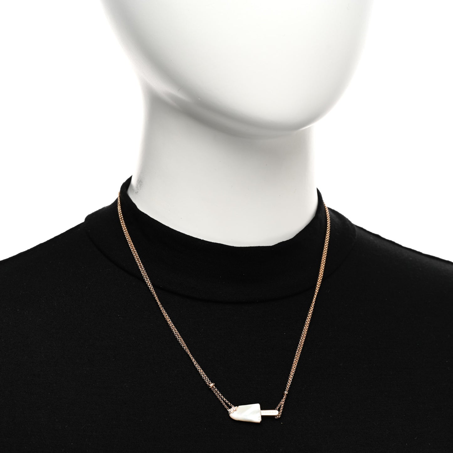 18K Rose Gold Diamond Mother of Pearl Gelati Necklace