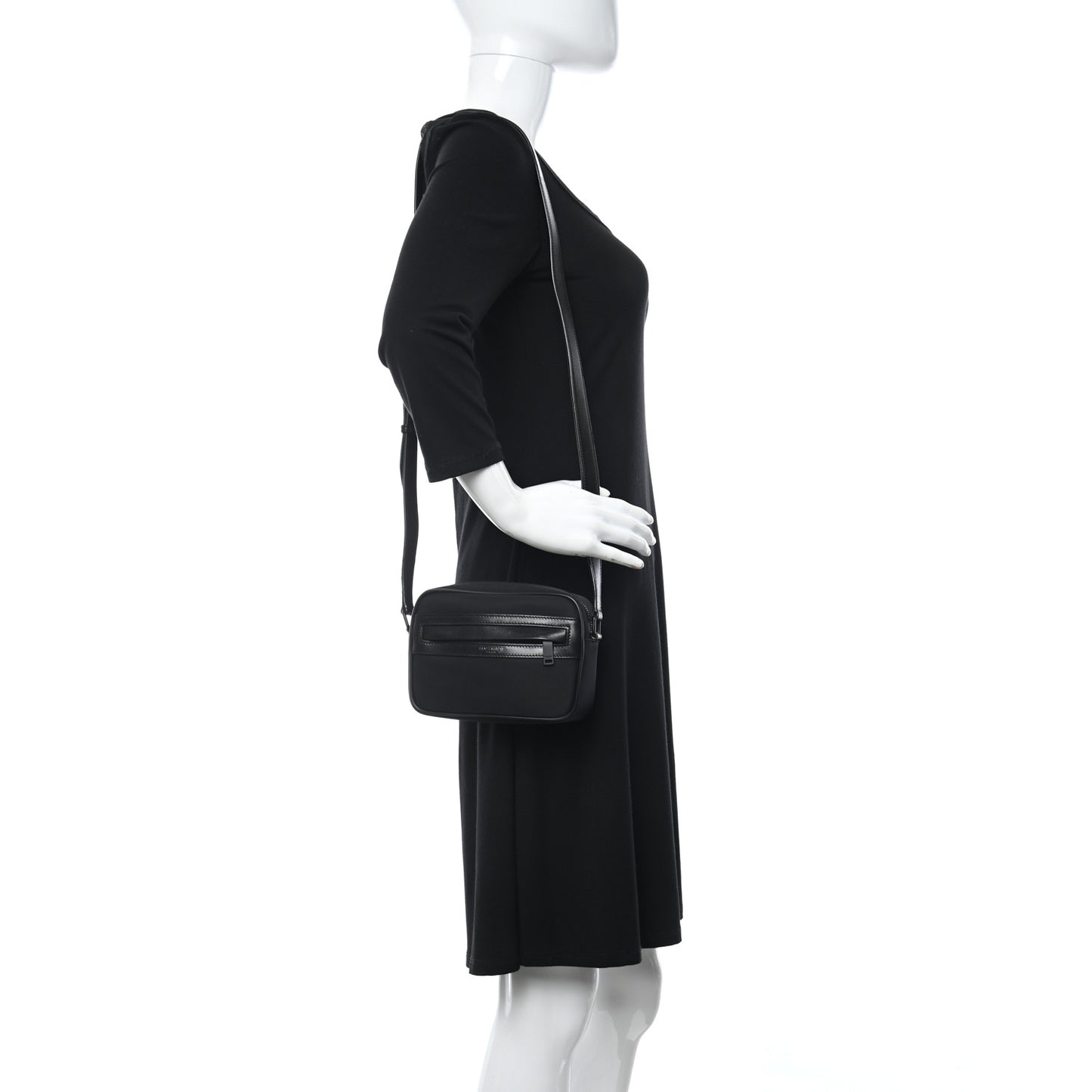 Lambskin Nylon Small Camp Camera Bag Black